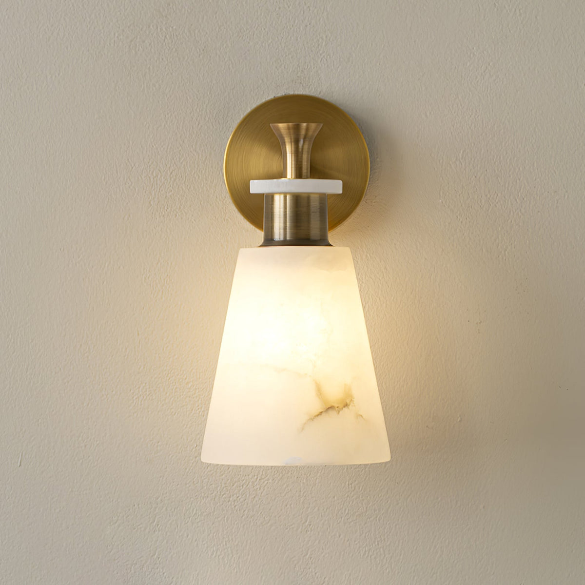 Tapered Alabaster Wall Light, Hardwired Wall Sconce, detail 13