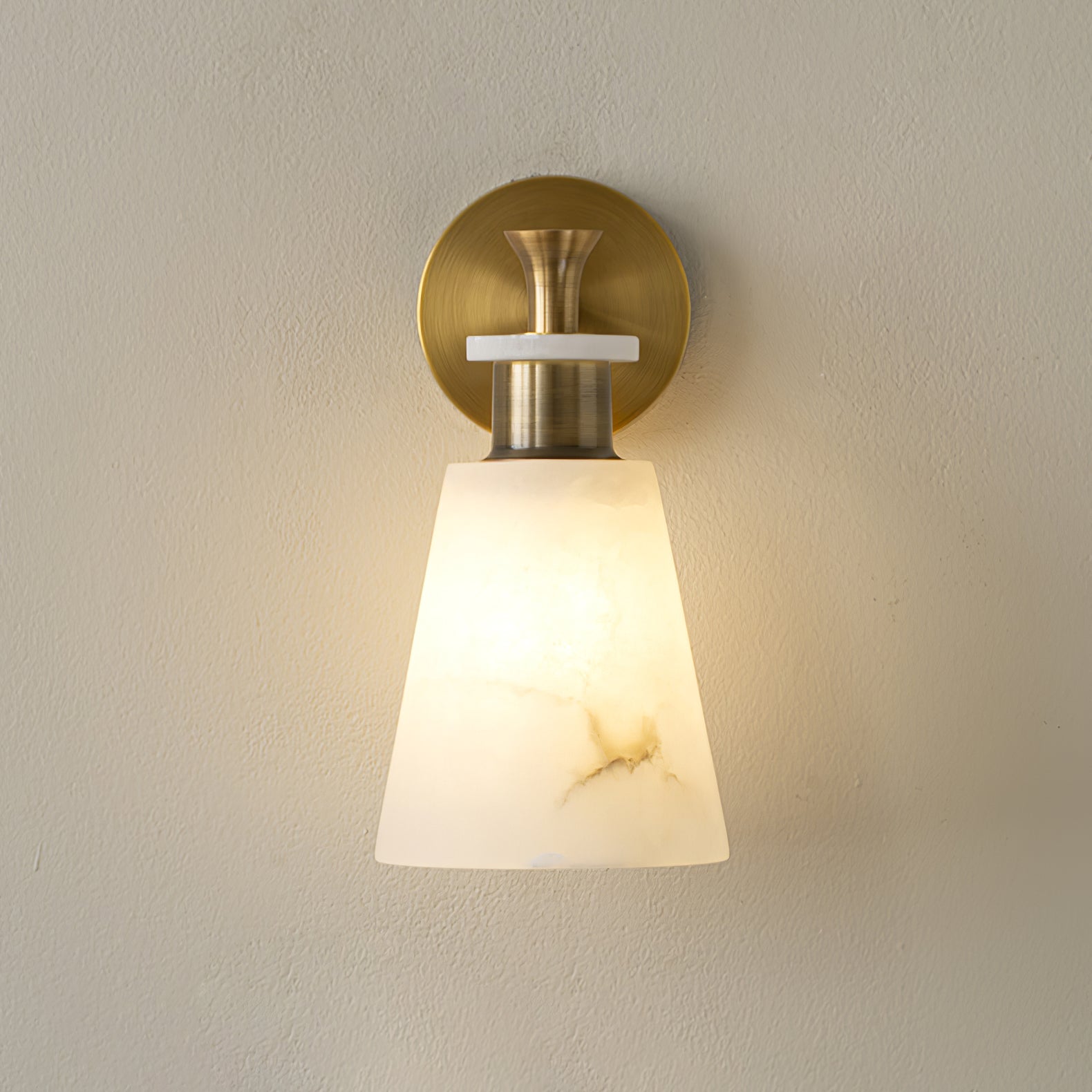 Tapered Alabaster Wall Light, Hardwired Wall Sconce, detail 13