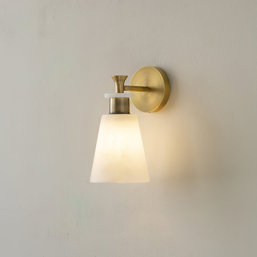 Tapered Alabaster Wall Light, Hardwired Wall Sconce, detail 22