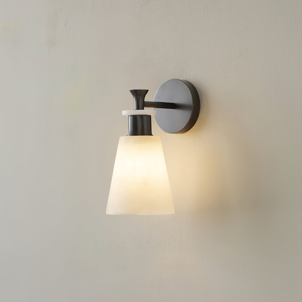 Tapered Alabaster Wall Light, Hardwired Wall Sconce, detail 21