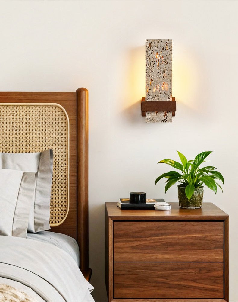 Terra Travertine Wall Light, Hardwired Wall Sconce, detail 5