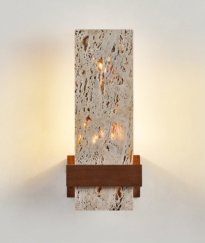 Terra Travertine Wall Light, Hardwired Wall Sconce, detail 8