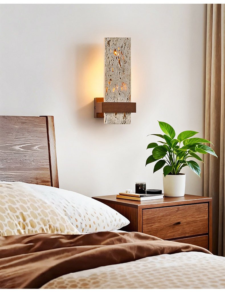 Terra Travertine Wall Light, Hardwired Wall Sconce, detail 10
