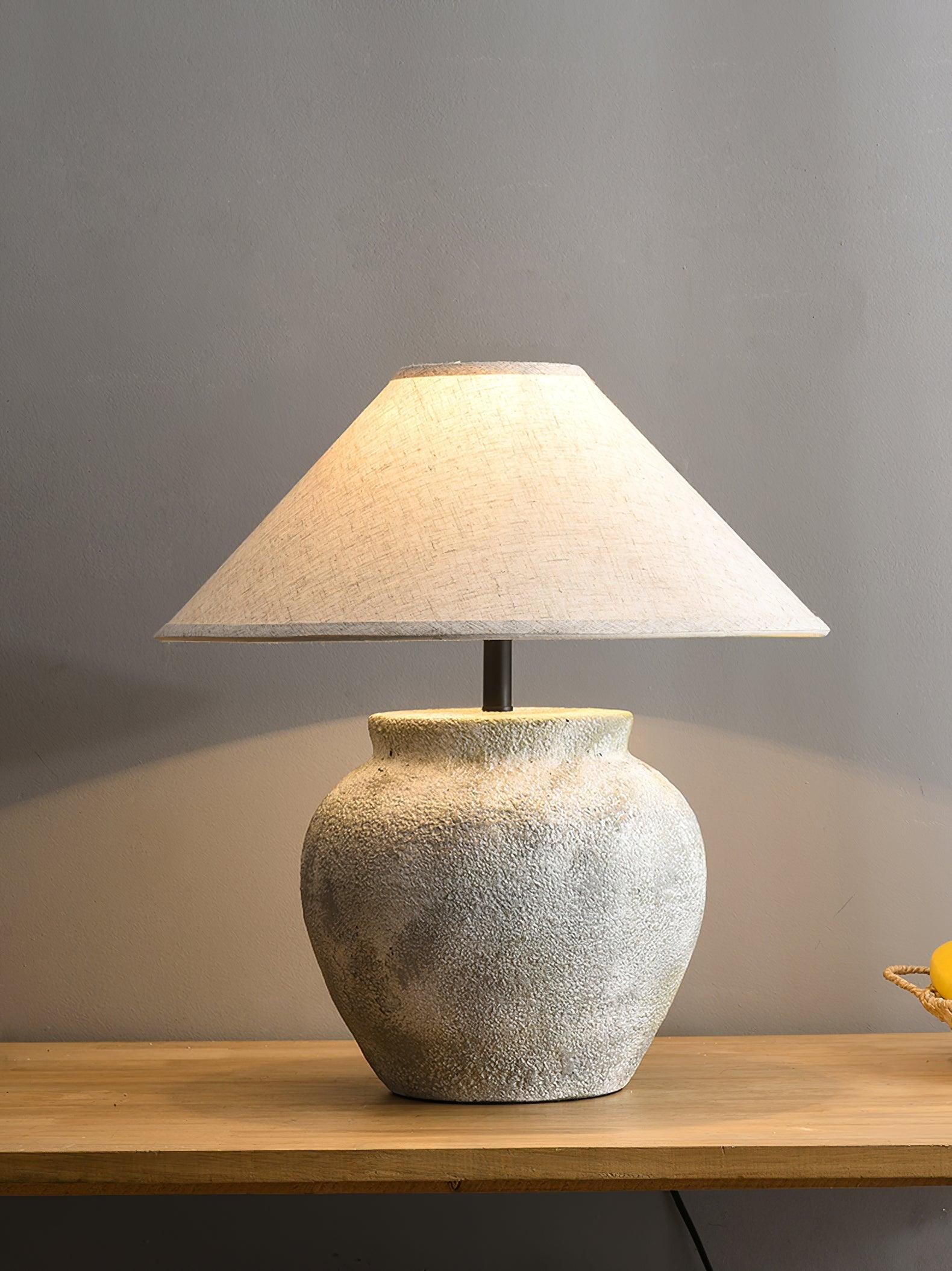 Terra Cotta Etruscan Urn Table Light, Bedside Table Lamp, detail 4