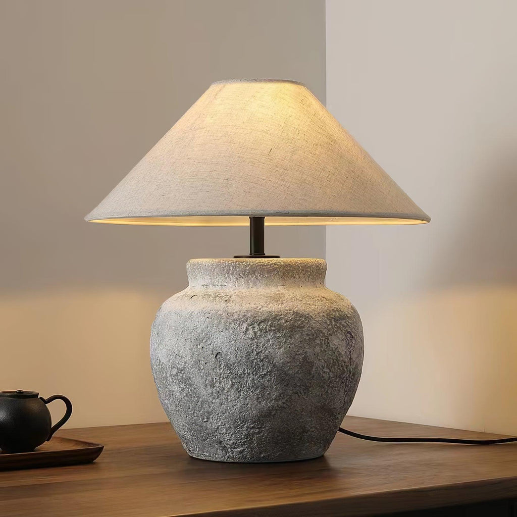 Terra Cotta Etruscan Urn Table Light, Bedside Table Lamp, detail 2