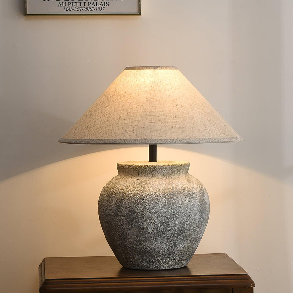 Terra Cotta Etruscan Urn Table Light, Bedside Table Lamp, detail 3