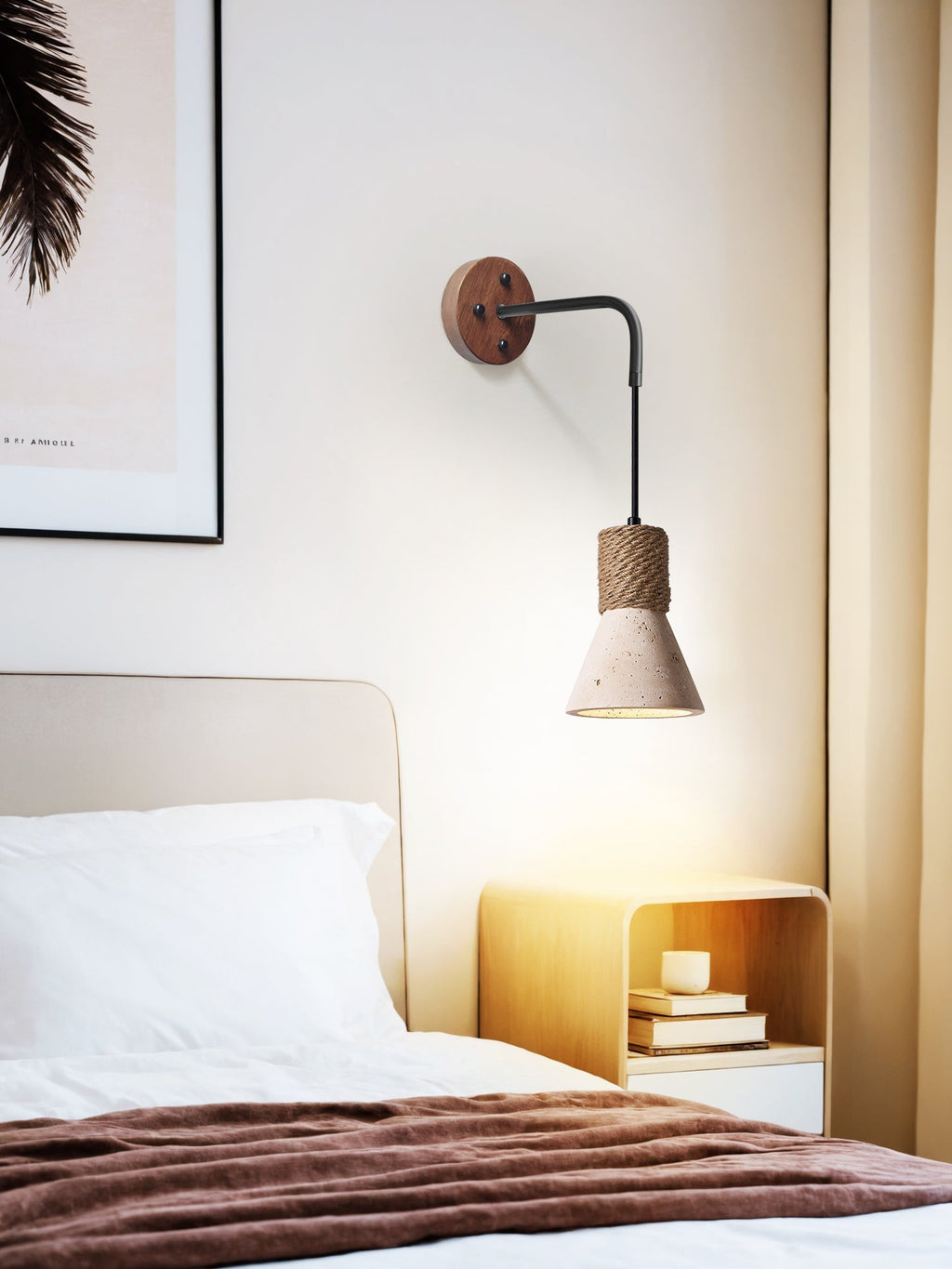 Terra Rope Wall Light - Dia 12cm x H 17cm Metal, Hardwired Wall Sconce, detail 10