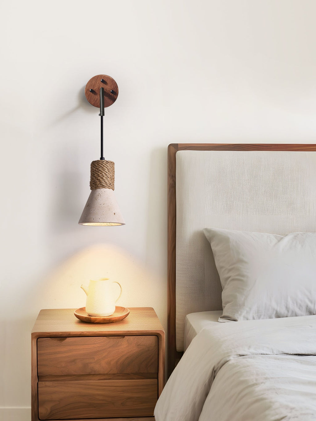 Terra Rope Wall Light - Dia 12cm x H 17cm Metal, Hardwired Wall Sconce, detail 12