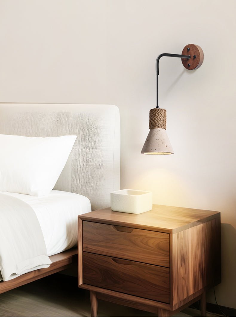 Terra Rope Wall Light - Dia 12cm x H 17cm Metal, Hardwired Wall Sconce, detail 3
