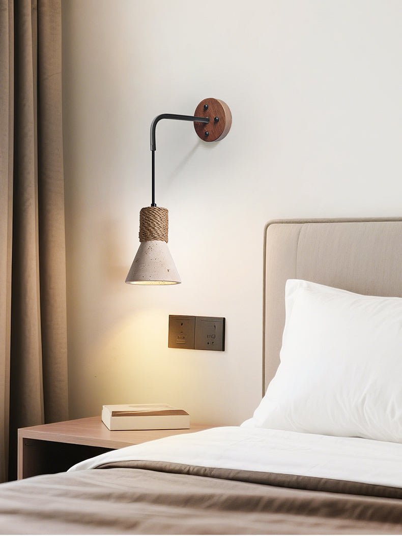 Terra Rope Wall Light - Dia 12cm x H 17cm Metal, Hardwired Wall Sconce, detail 4