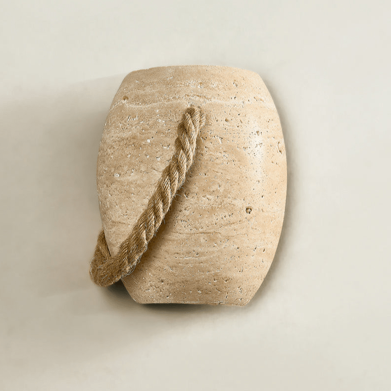 Terra Rope Wall Light - Dia 16cm x H 20cm Metal, Hardwired Wall Sconce