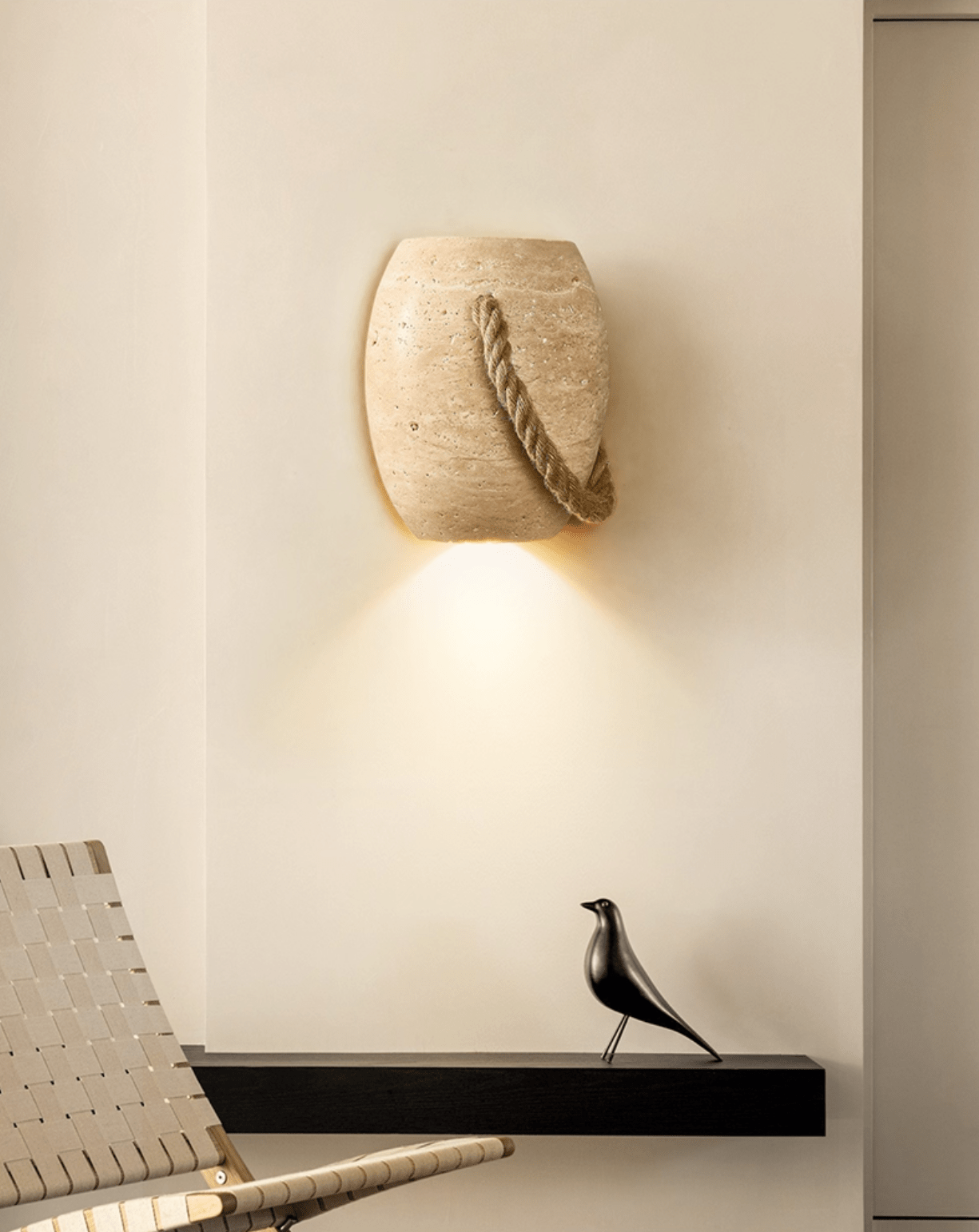 Terra Rope Wall Light - Dia 16cm x H 20cm Metal, Hardwired Wall Sconce, detail 5