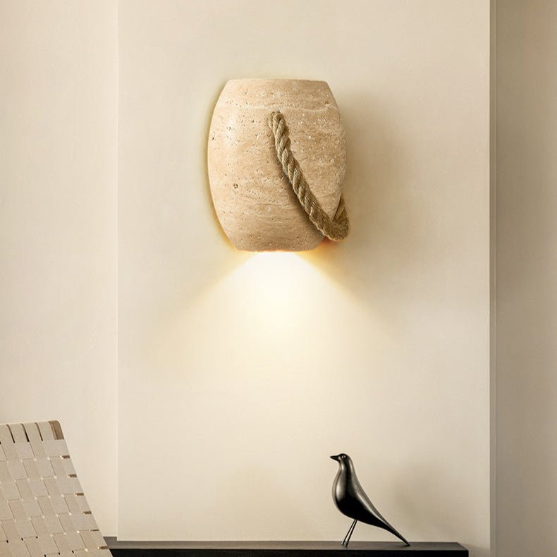 Terra Rope Wall Light - Dia 16cm x H 20cm Metal, Hardwired Wall Sconce, detail 3