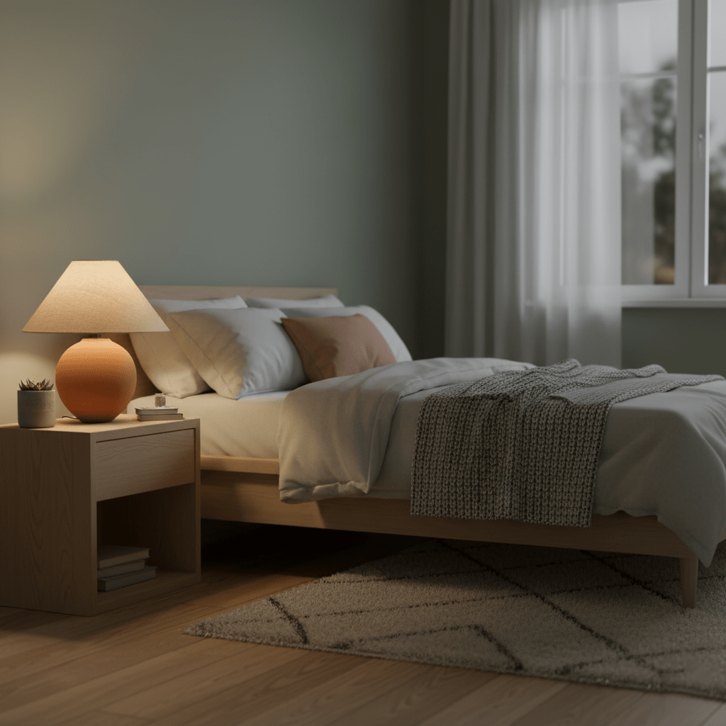 Terracotta Hued Ceramic Table Light, Bedside Table Lamp, detail 7