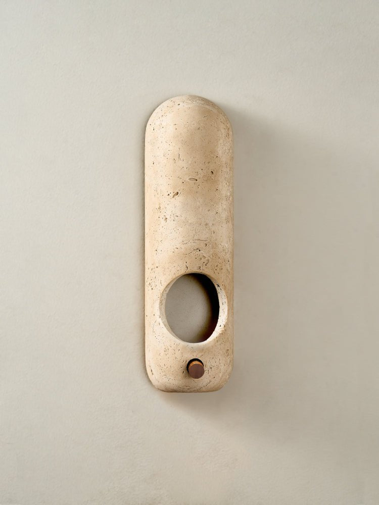 Travertine Oval Wall Light - Wall Lamp, Hardwired Wall Sconce, detail 8