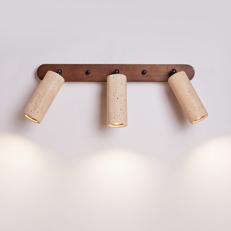 Travertine Triple Spotlight Wall Light - Dia 35cm x H 16.5cm Travertine, Hardwired Wall Sconce, detail 18