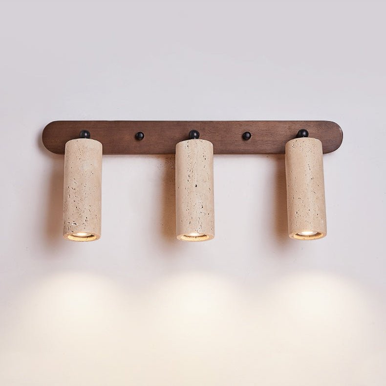Travertine Triple Spotlight Wall Light - Dia 35cm x H 16.5cm Travertine, Hardwired Wall Sconce, detail 12