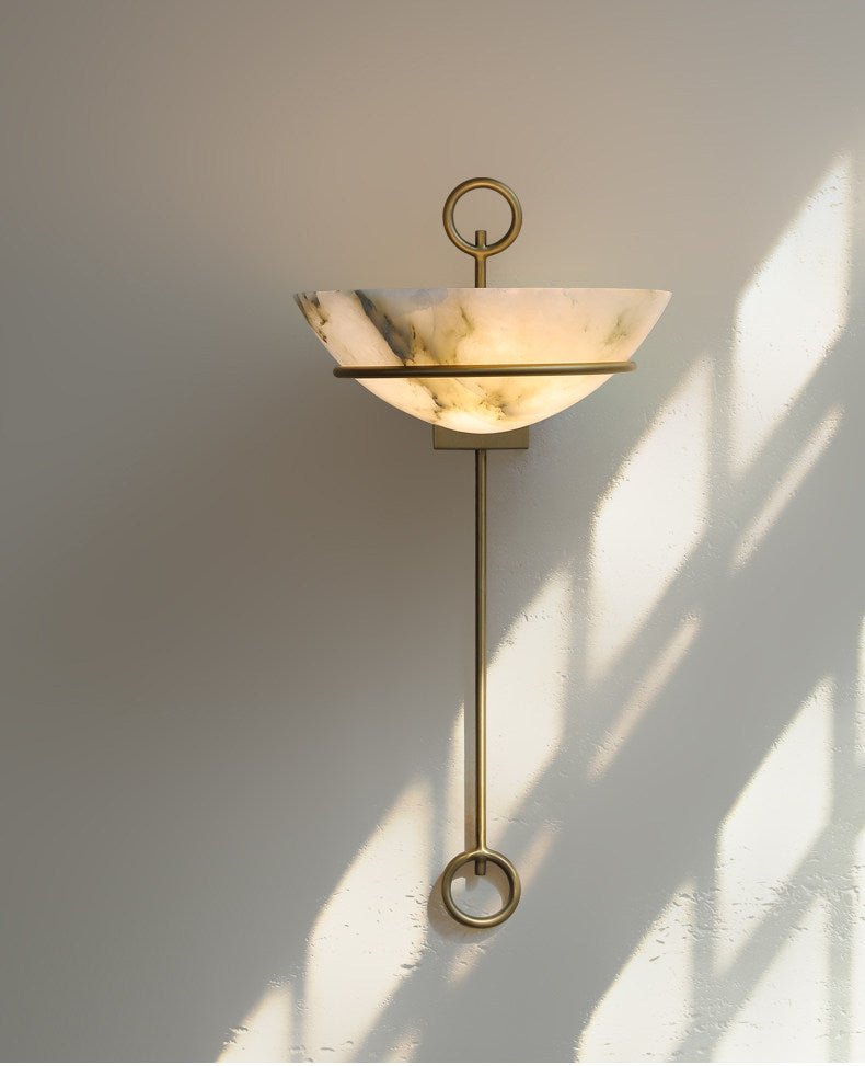 Tether Alabaster Wall Light, Hardwired Wall Sconce, detail 7