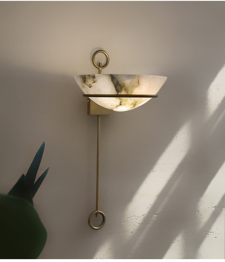 Tether Alabaster Wall Light, Hardwired Wall Sconce, detail 9
