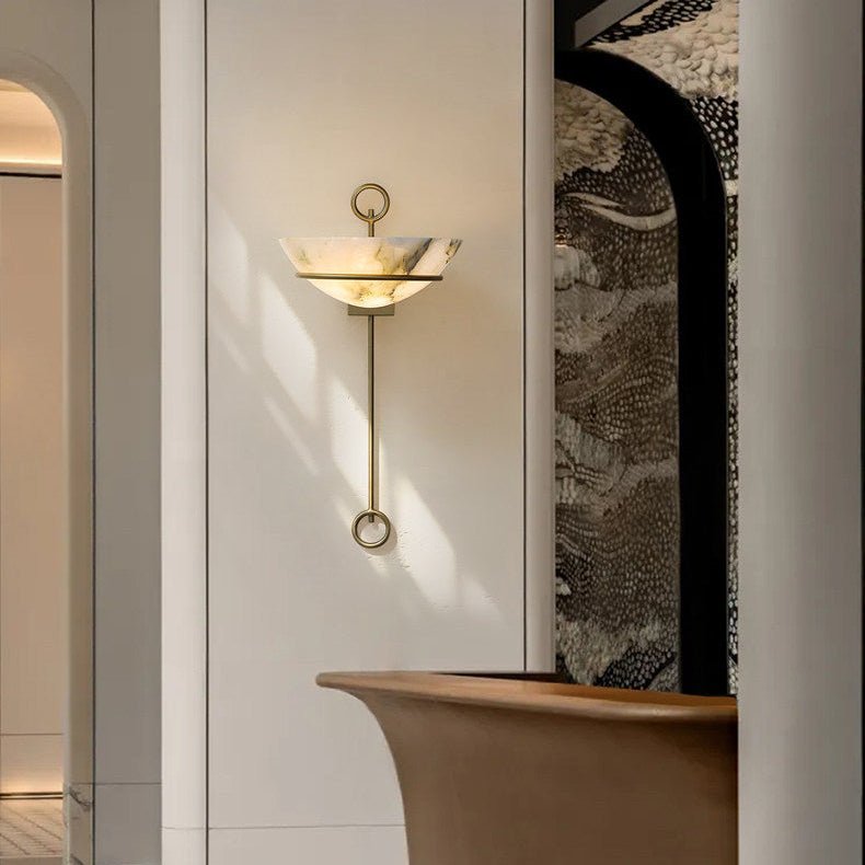 Tether Alabaster Wall Light, Hardwired Wall Sconce, detail 3