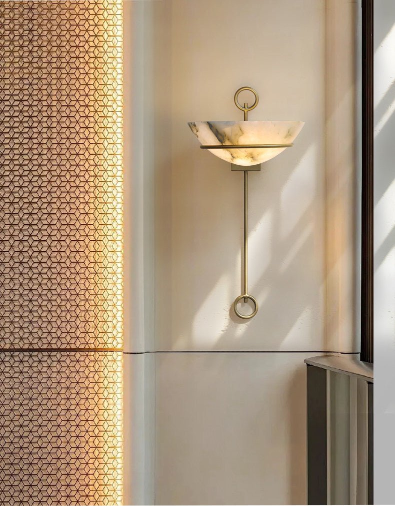 Tether Alabaster Wall Light, Hardwired Wall Sconce, detail 16