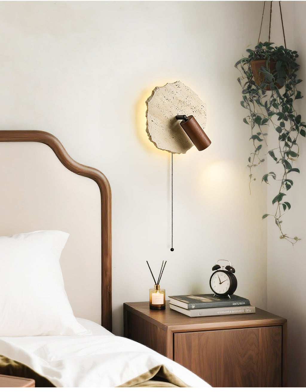Thalos Travertine Wall Light, Hardwired Wall Sconce, detail 11