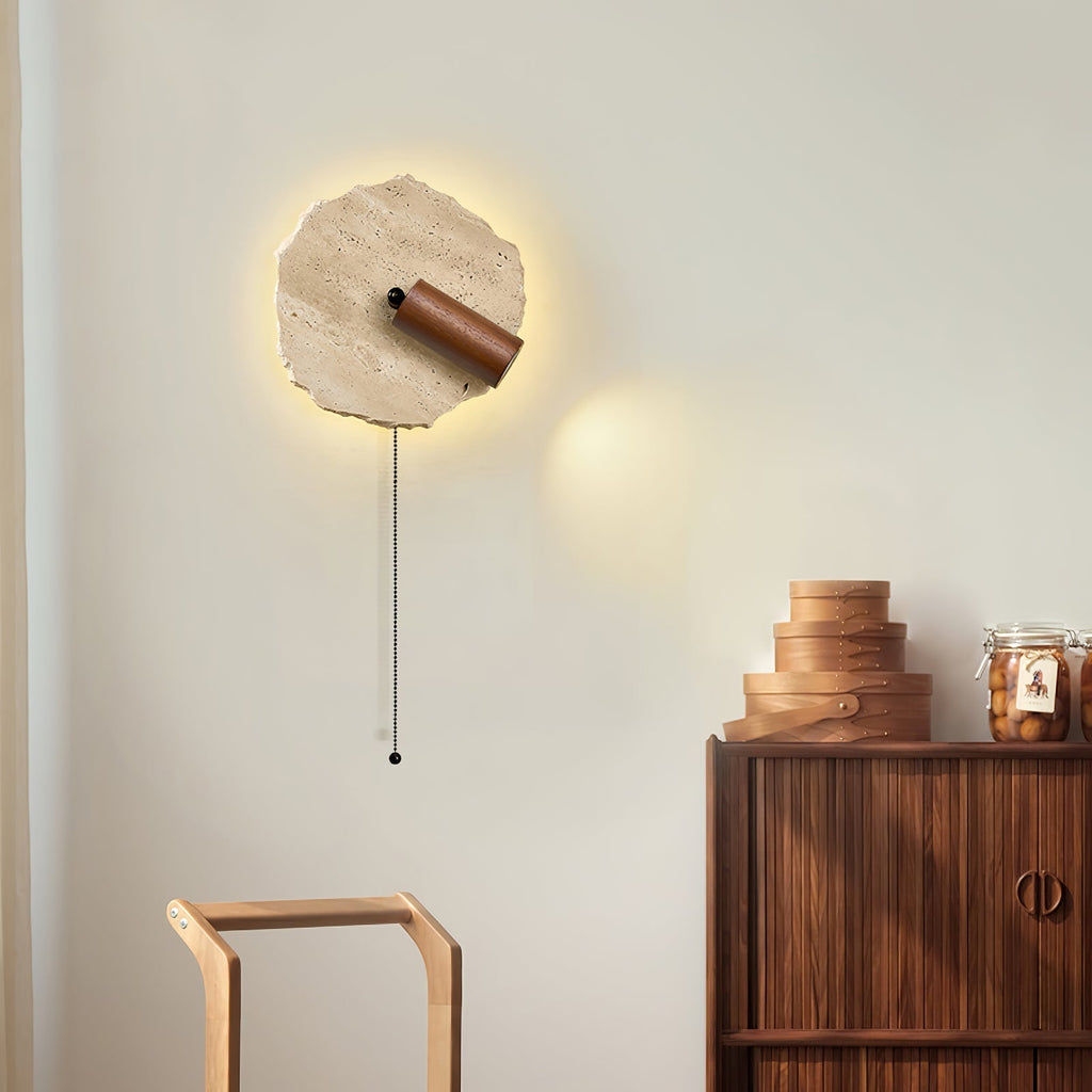 Thalos Travertine Wall Light, Hardwired Wall Sconce, detail 7