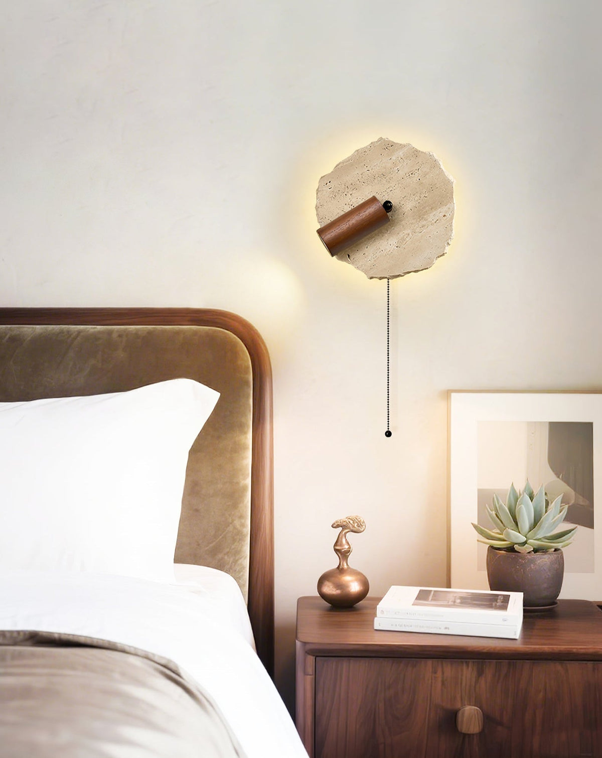 Thalos Travertine Wall Light, Hardwired Wall Sconce, detail 12