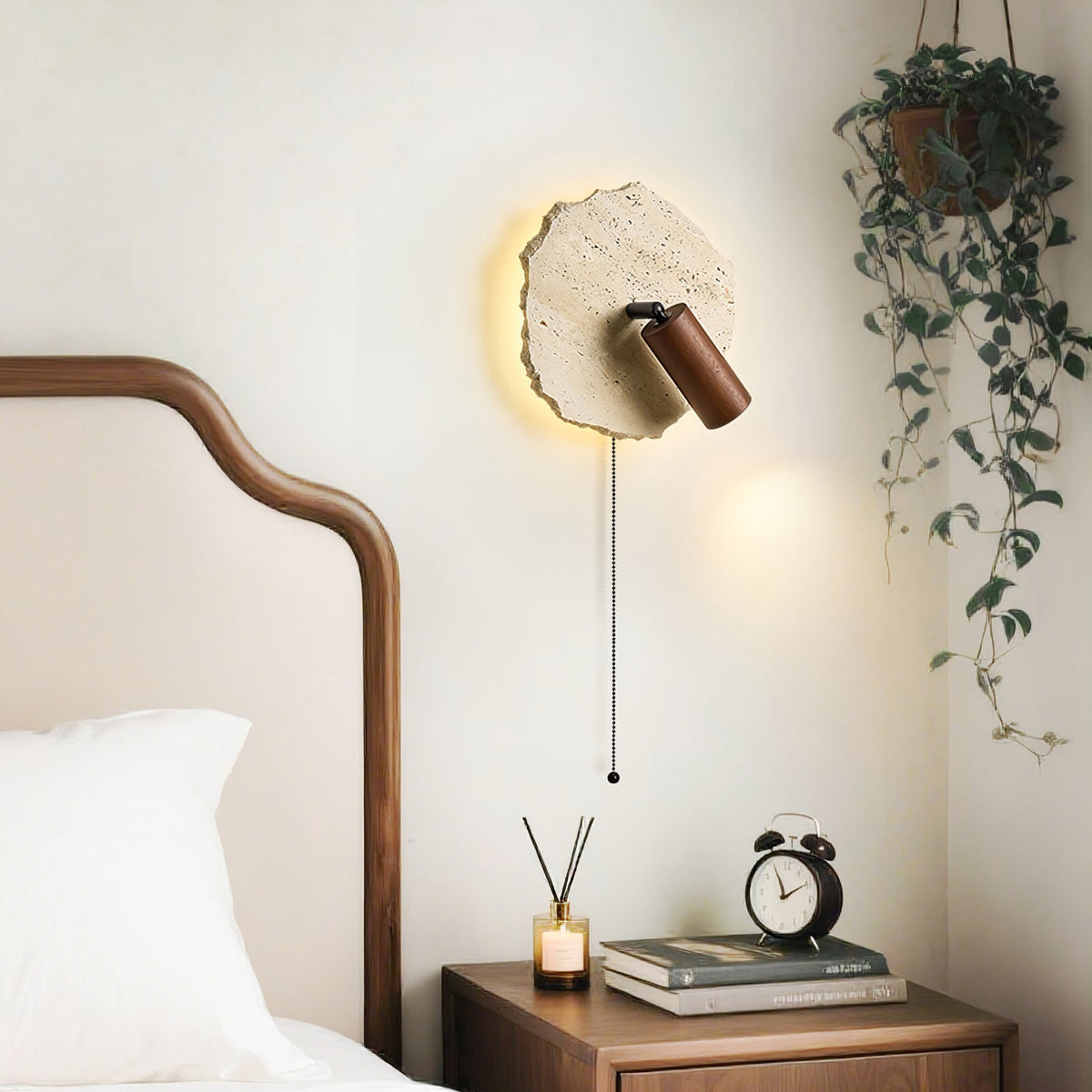 Thalos Travertine Wall Light, Hardwired Wall Sconce, detail 8