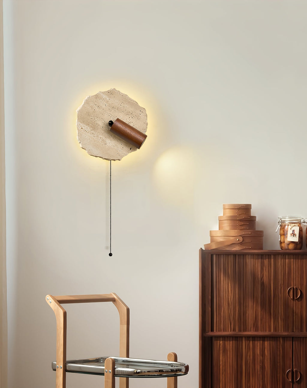Thalos Travertine Wall Light, Hardwired Wall Sconce, detail 15