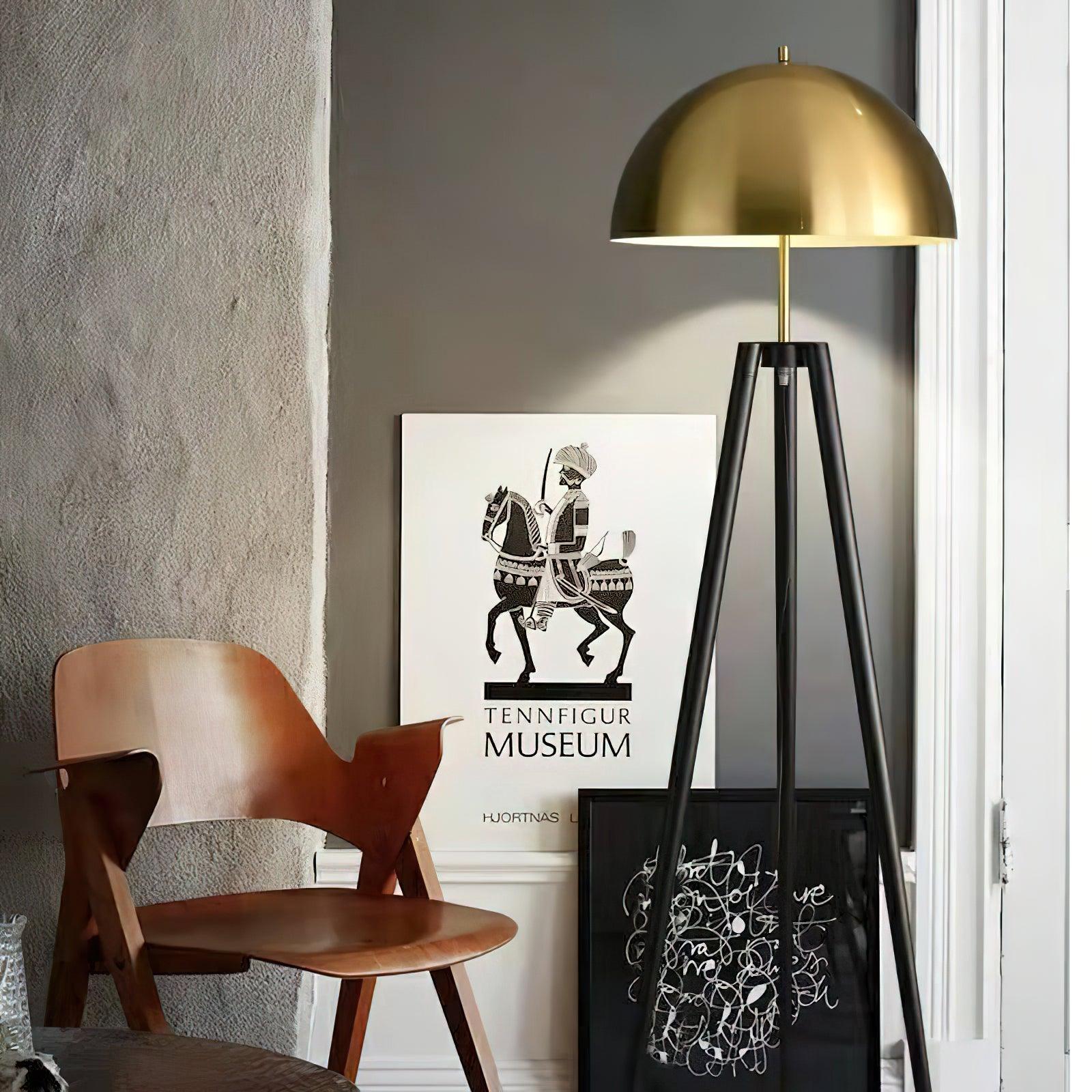 Three Legged Gold Gong Floor Light 19.7", Floor Lamp, detail 5