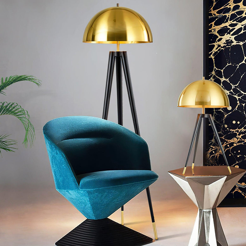 Three Legged Gold Gong Floor Light 19.7", Floor Lamp, detail 14