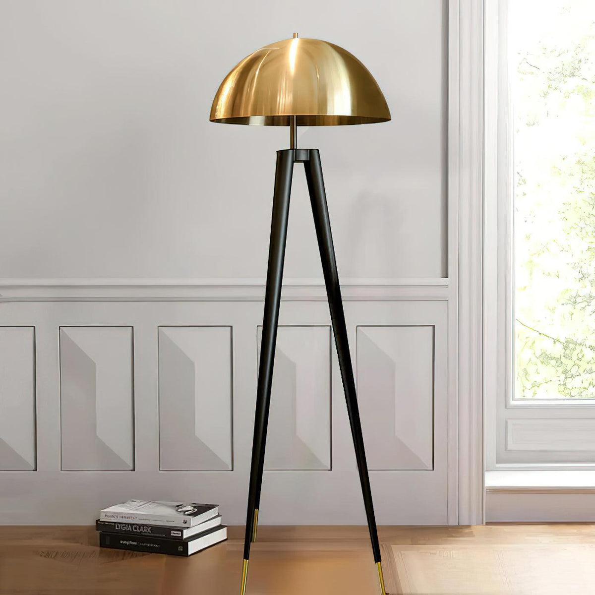Three Legged Gold Gong Floor Light 19.7", Floor Lamp, detail 8