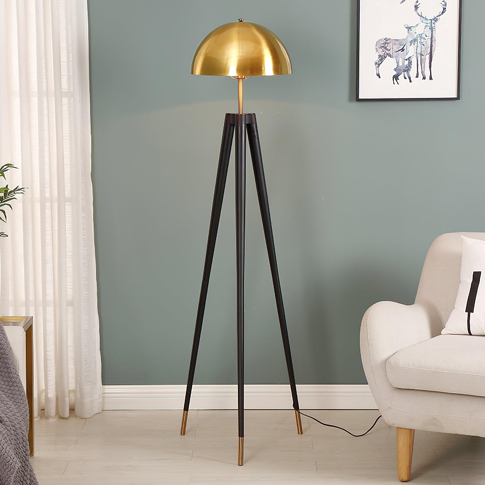 Three Legged Gold Gong Floor Light 19.7", Floor Lamp, detail 2