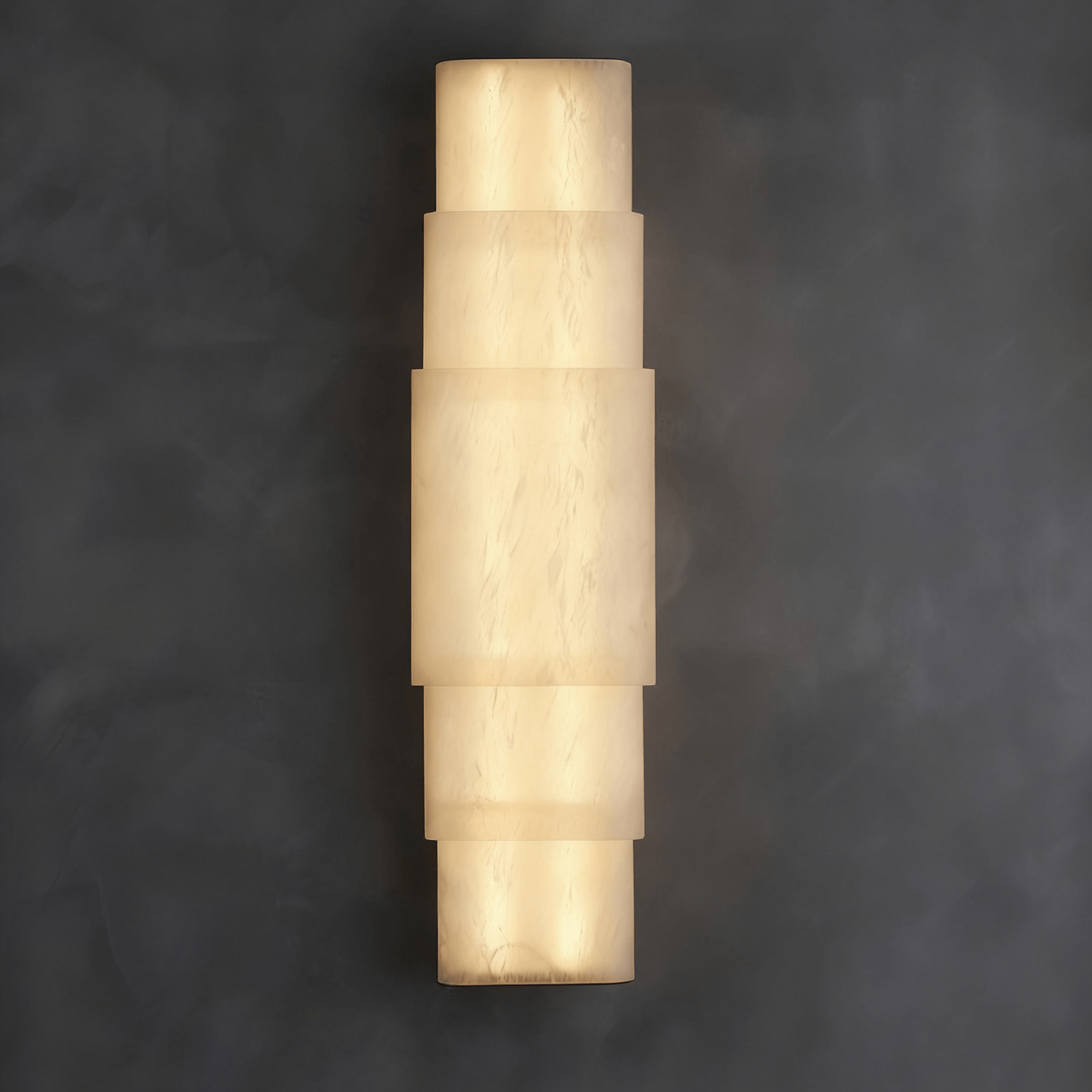 Tiered Alabaster Column Wall Light, Hardwired Wall Sconce, detail 9