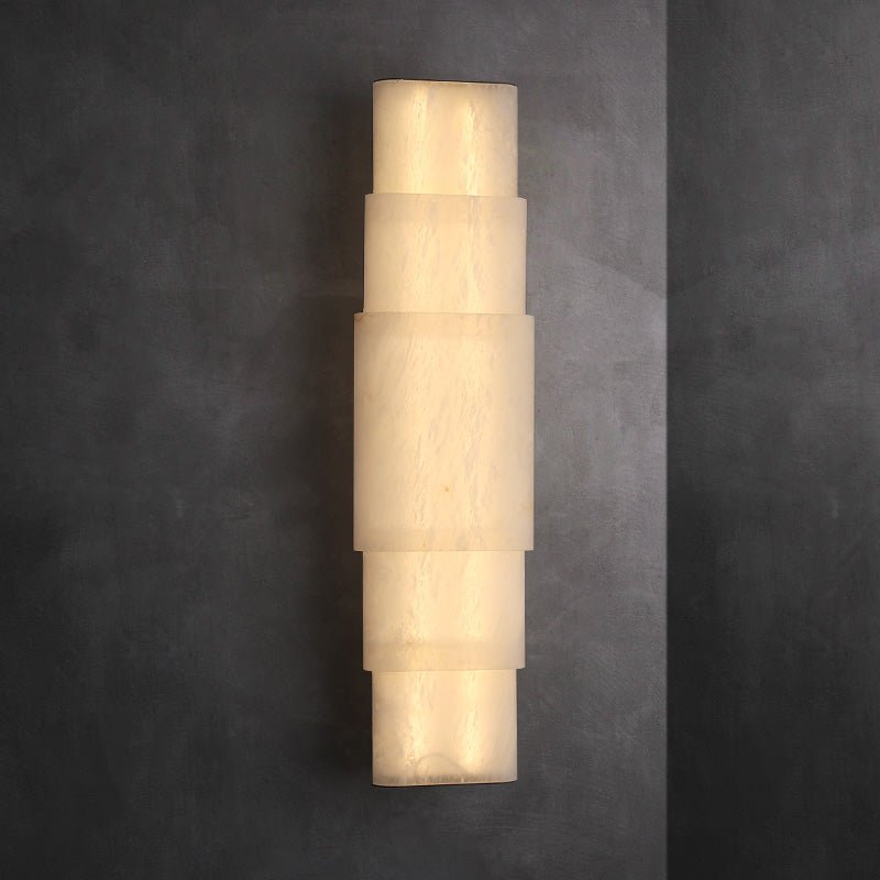 Tiered Alabaster Column Wall Light, Hardwired Wall Sconce, detail 8