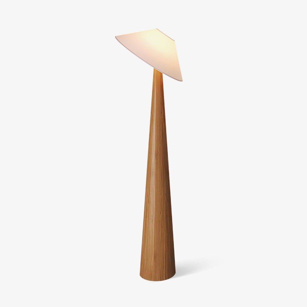 Tilt Hat Wooden Floor Light, Floor Lamp, Metal, ∅ 22″ x H 65″