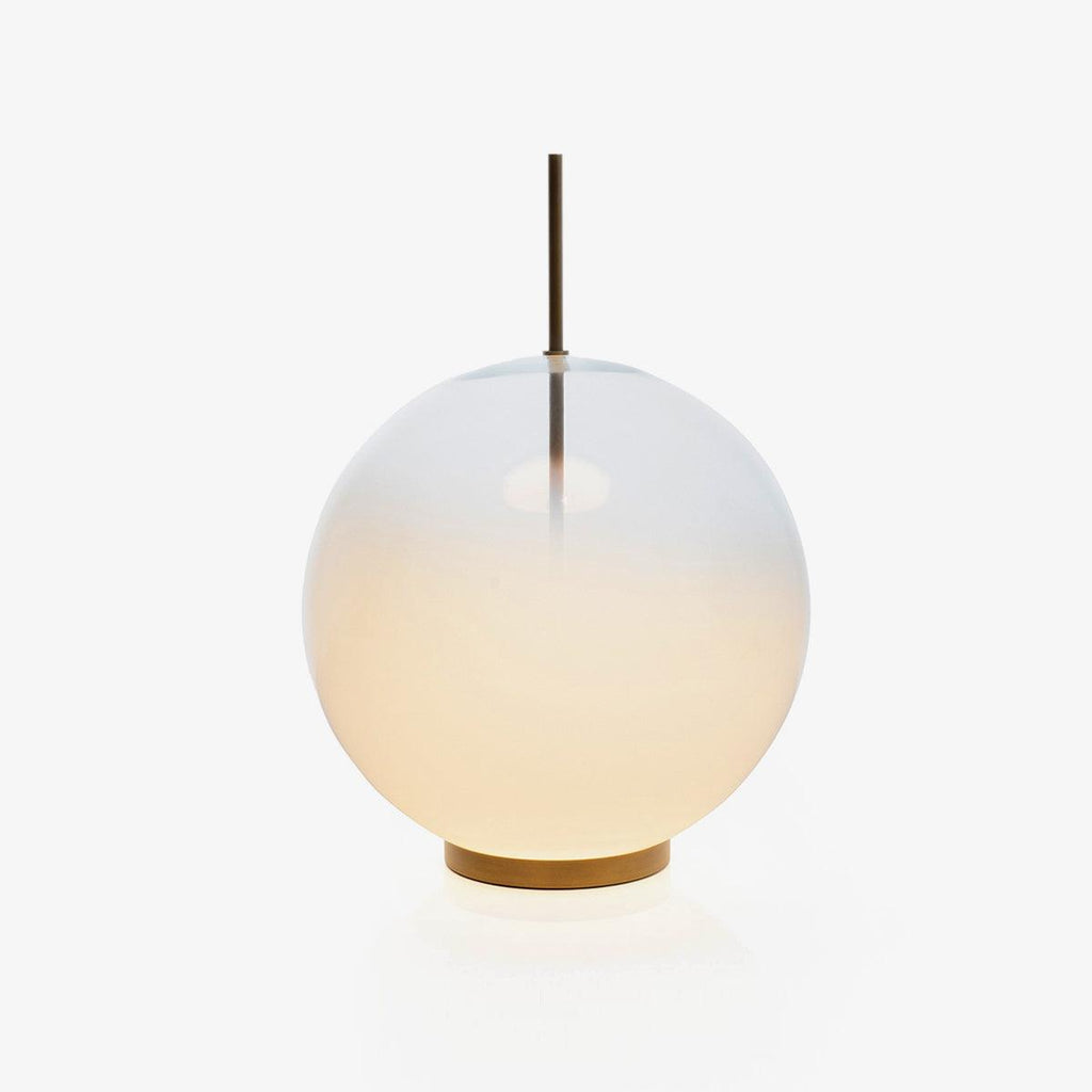 Tindari Glass Table Light, Bedside Table Lamp, Metal, ∅ 11.8″ x H 18.5″