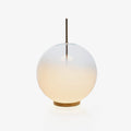 Tindari Glass Table Light, Bedside Table Lamp, Metal, ∅ 11.8″ x H 18.5″