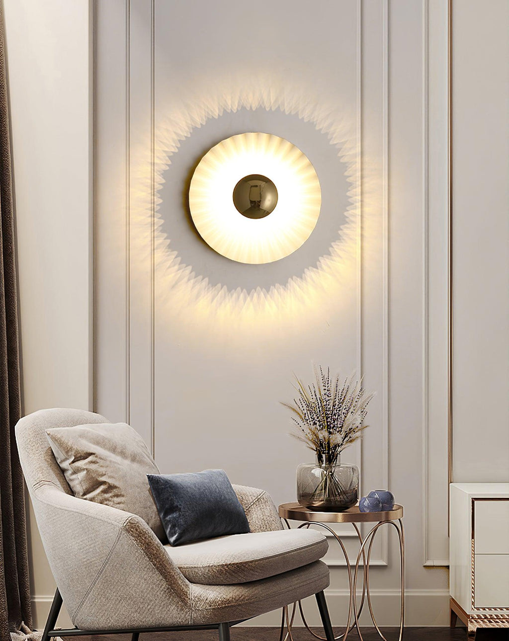 Tinsley Flush Wall Light, Bedroom Wall Sconce, detail 30