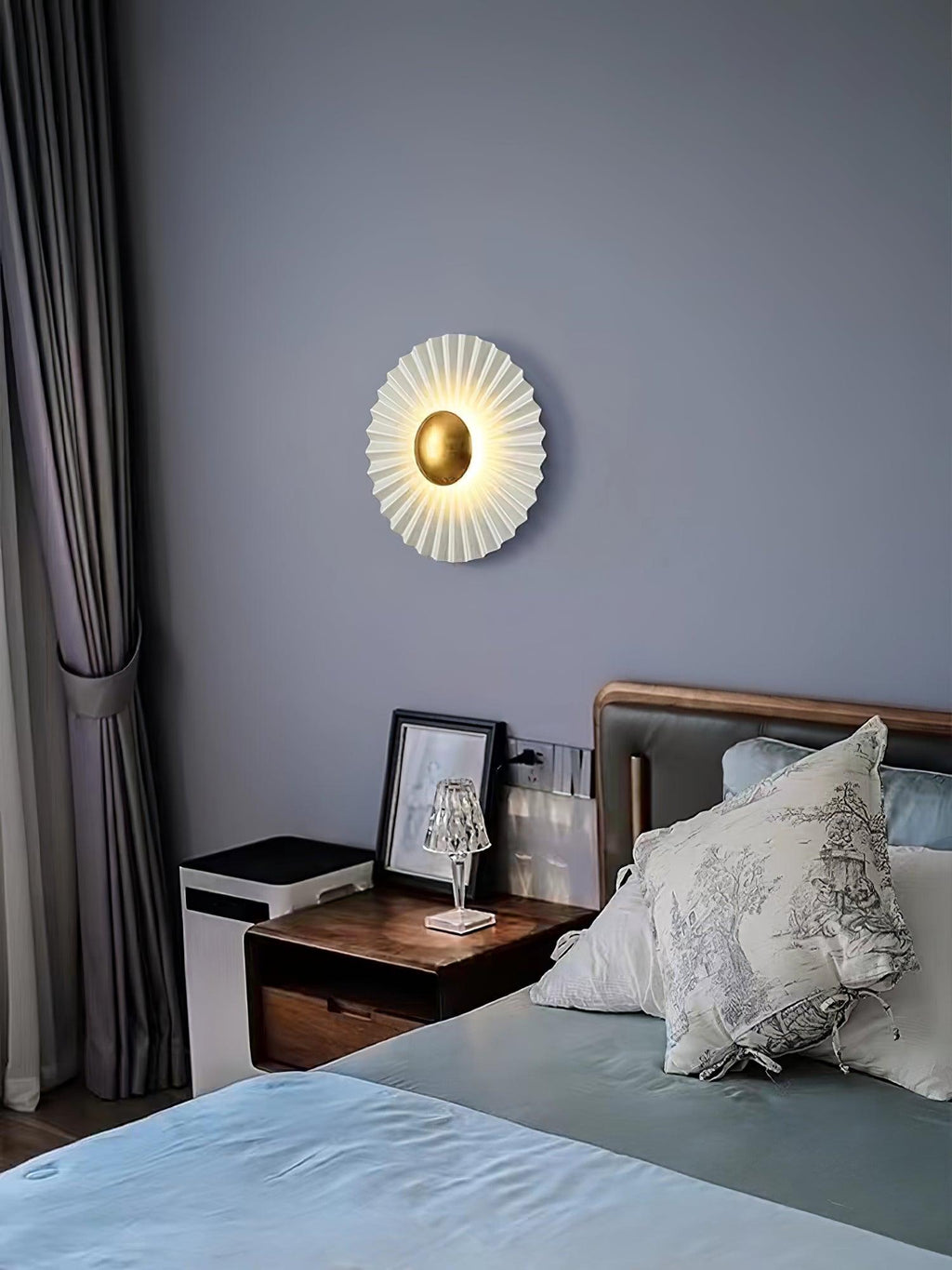 Tinsley Flush Wall Light, Bedroom Wall Sconce, detail 29