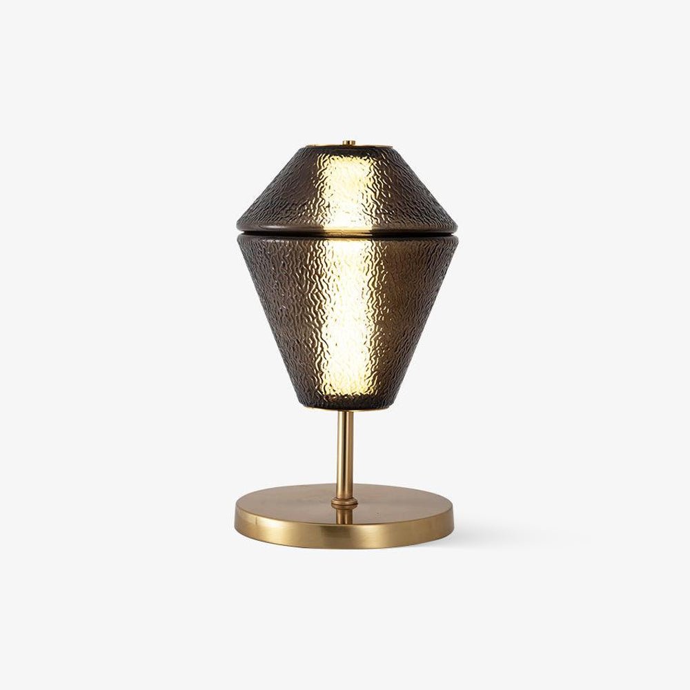 Totem Table Light, Bedside Table Lamp, Glass, Φ 8.6″ x H 16.5″