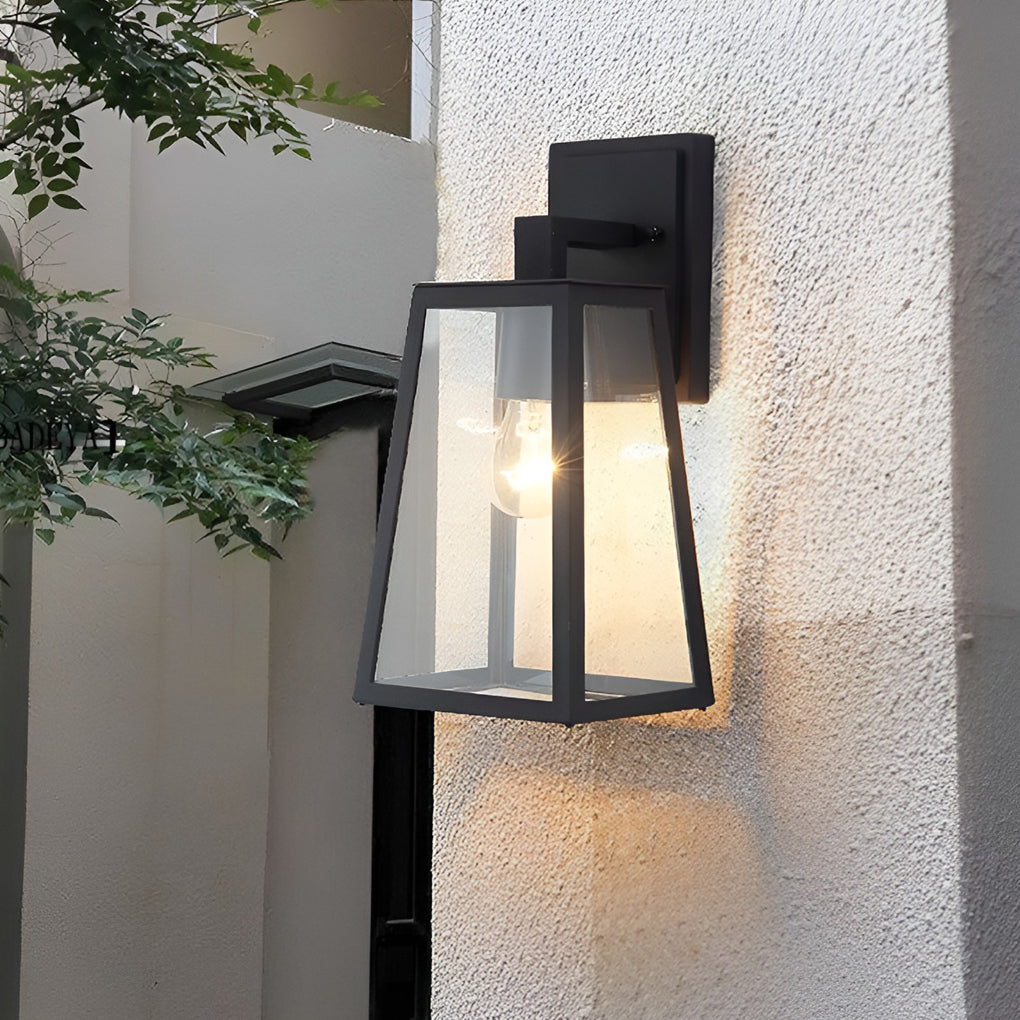 Trapezoidal Waterproof LED Vintage Exterior Wall Light Wall Light Lighting, Outdoor Wall Light, Die-cast Aluminum, W 6in x D 5in x H 12in