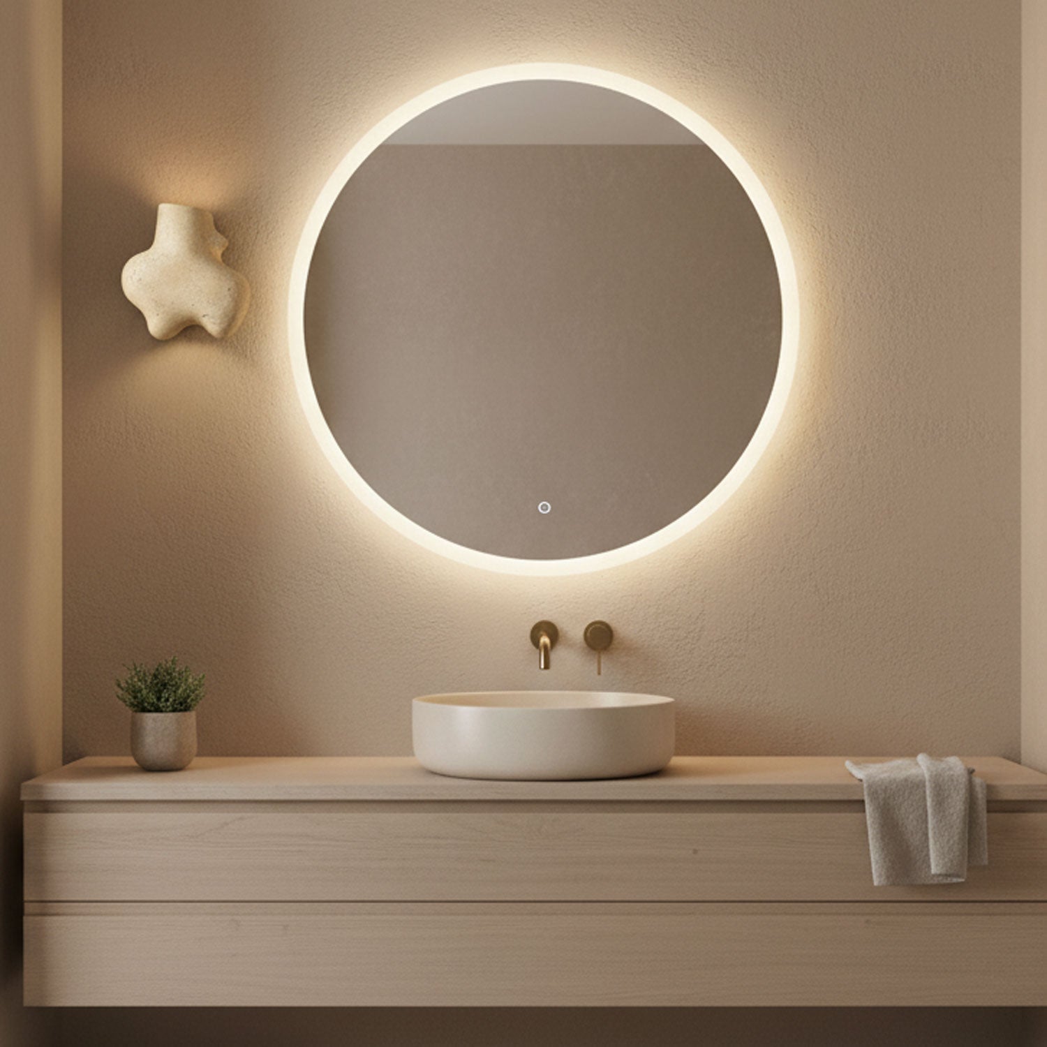 Travertine Abstract Wall Light, Hardwired Wall Sconce, detail 3
