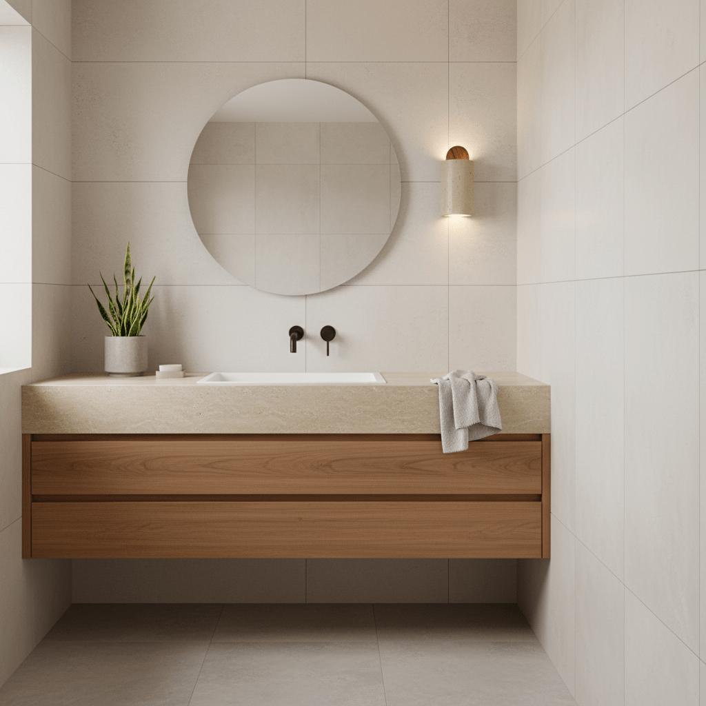 Travertine Cylinder Cap Wall Light - Dia 10cm x H 20cm Metal, Hardwired Wall Sconce, detail 7