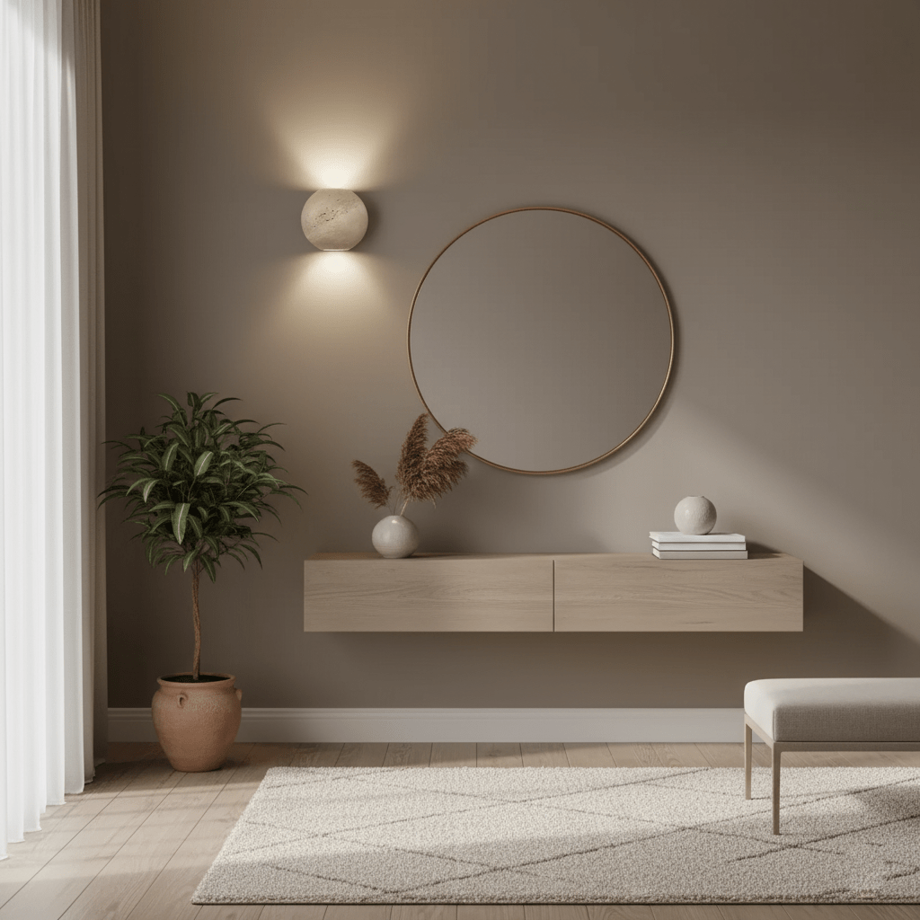 Travertine Globe Wall Light, Hardwired Wall Sconce, detail 3