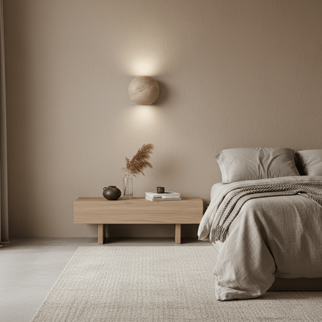 Travertine Globe Wall Light, Hardwired Wall Sconce, detail 4