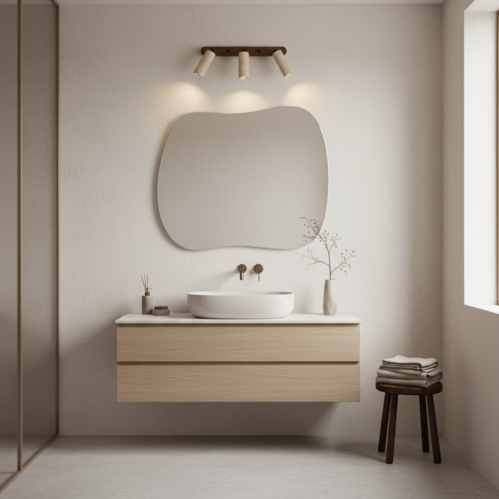 Travertine Triple Spotlight Wall Light - Dia 35cm x H 16.5cm Travertine, Hardwired Wall Sconce, detail 7