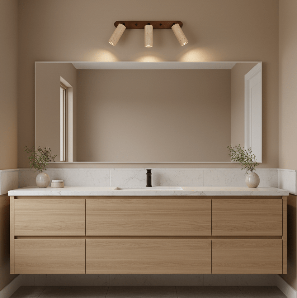Travertine Triple Spotlight Wall Light - Dia 35cm x H 16.5cm Travertine, Hardwired Wall Sconce, detail 5