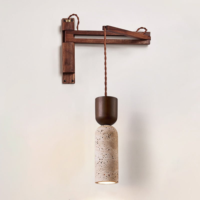 Travertine Fusion Wall Light, Hardwired Wall Sconce, detail 19